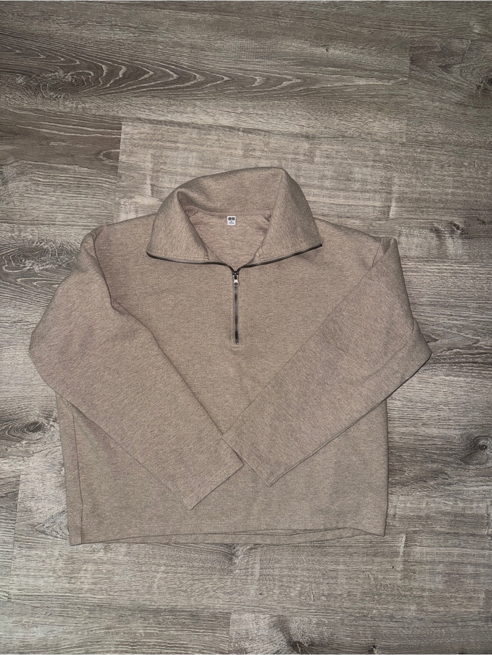 Uniqlo Women’s Quarter-Zip Sweater in Taupe